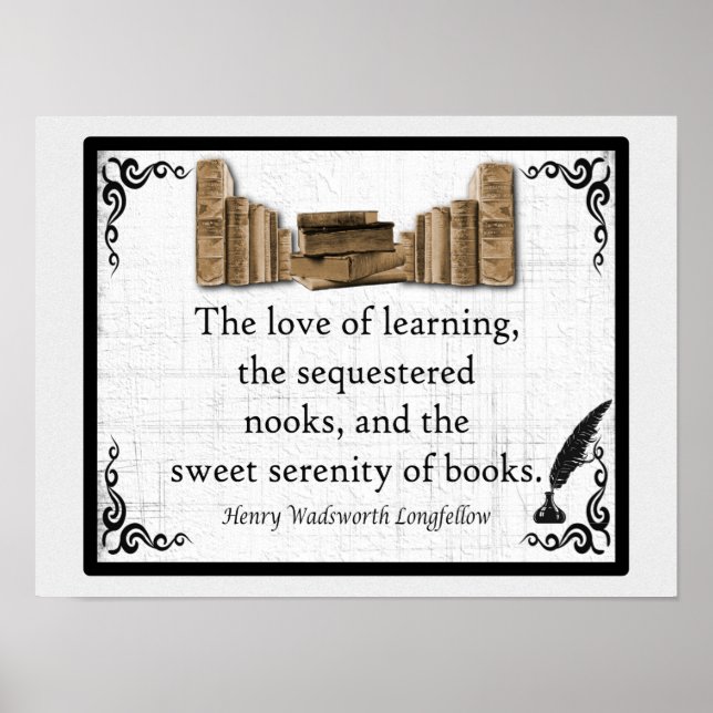 Poster Sweet Serenity of Books - Citation longue (Devant)