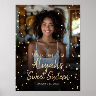 Poster Sweet sixteen anniversaire or parties scintillant 