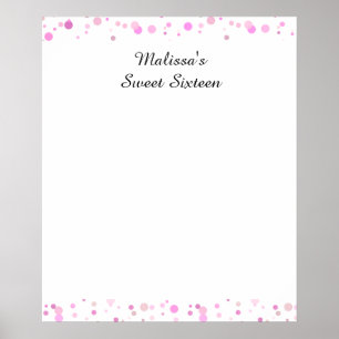 Poster Sweet Sixteen, Bat Mitzvah Points roses, Panneau d