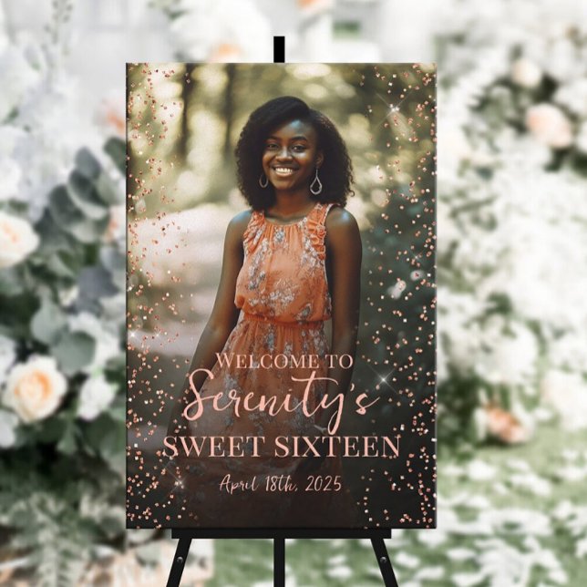 Poster Sweet sixteen de bienvenue avec photo (Créateur téléchargé)