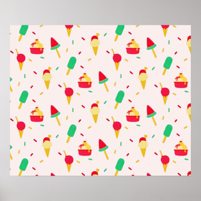 Poster Sweet Summer Fun Rainbow Ice Cream Sprinkings (Devant)