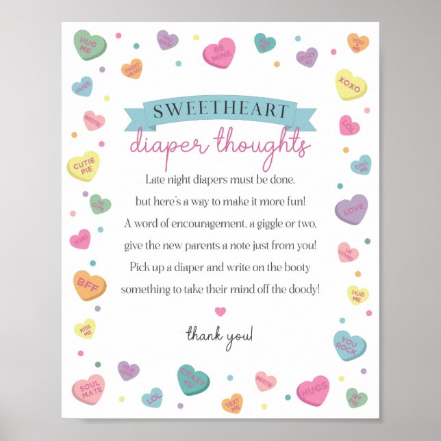 Poster Sweetheart Candy Février Pensées de couches (Devant)