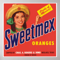 Sweetmex Oranges Weslaco Texas Mexique Vintage