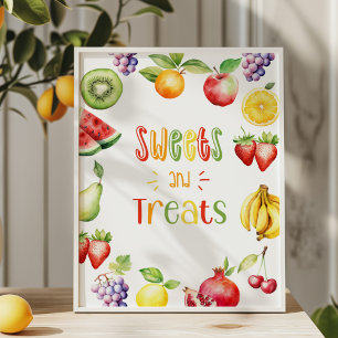 Poster Sweets and frit fruits Fruit à deux tti anniversai