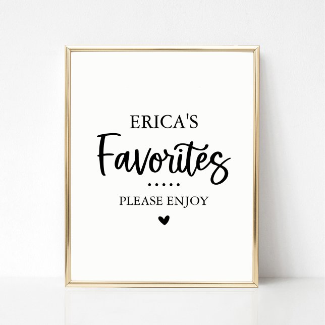 Poster Sweets et Traitements favoris Favoriser le panneau (Créateur téléchargé)