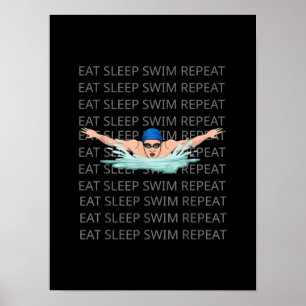 Poster Swimmer Love Funny Swimming Sport Boy