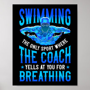 Poster Swimmer Swim Respiration Papillon nage Coach