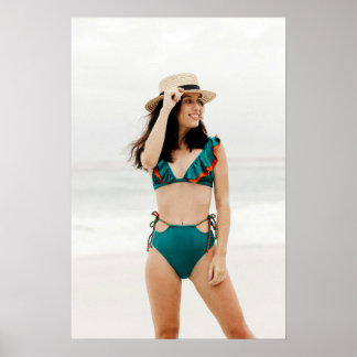 Poster Swimsuit Model In Teal Bikini