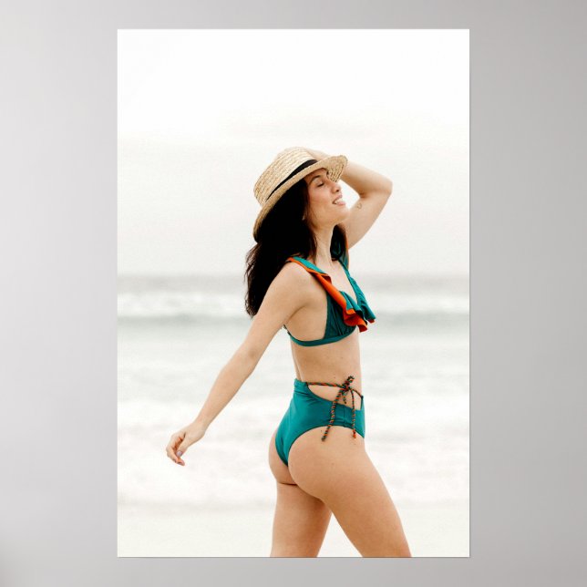 Poster Swimsuit Model In Teal Bikini (Devant)