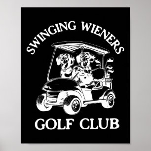 Poster Swinning Golf Club Dachshund Wiener Dog Fa