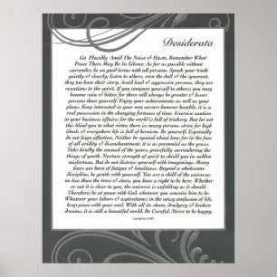 Poster Swirlie noire DESIDERATA