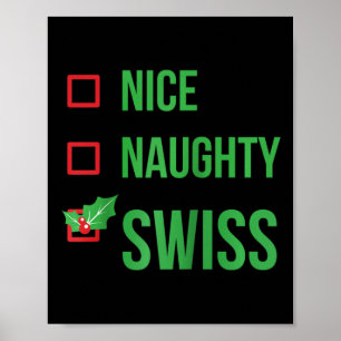 Poster Swiss Funny Suisse Pyjama Noël Cadeau Ragl