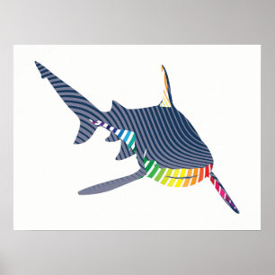 Poster Swoosh couleur requin
