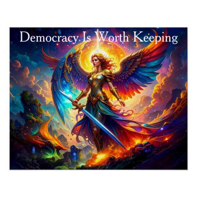 Poster Sword of Liberty Democracy Is Worth Keeping (Devant)