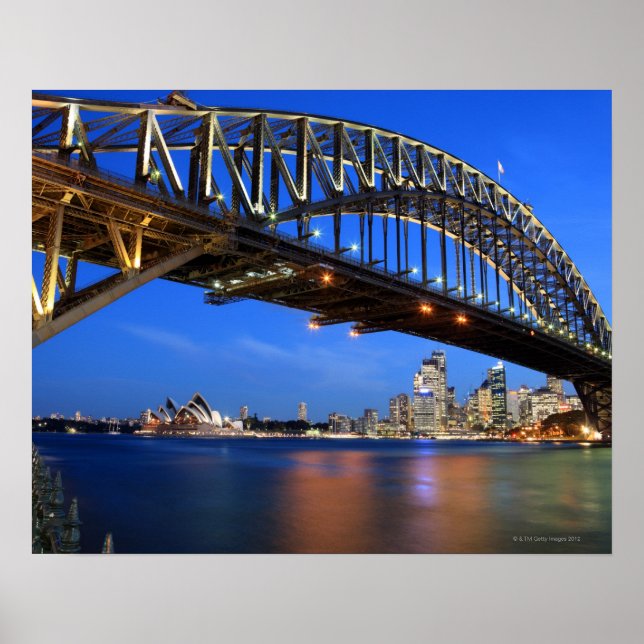 Poster Sydney Harbour Bridge, Sydney Opera House et (Devant)