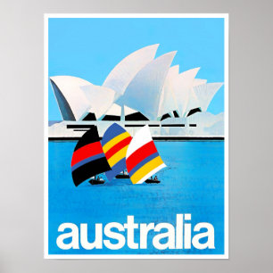 Poster Sydney Opera House Australie voyage vintage