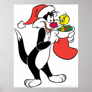 Poster Sylvester Chat avec Stocking
