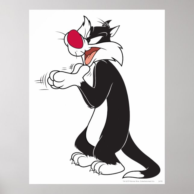 Poster SYLVESTER™ Frottant les pattes (Devant)
