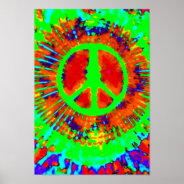 Poster SYMBOLE Abstrait DE Cravate Psychédélique-Dye DE L (Devant)