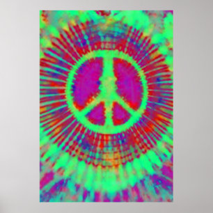 Poster SYMBOLE Abstrait Psychédélique Cravate-Dye Peace A