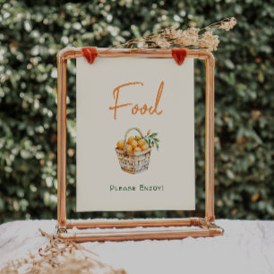 Poster Symbole alimentaire Baby shower de l'Orange Citrus
