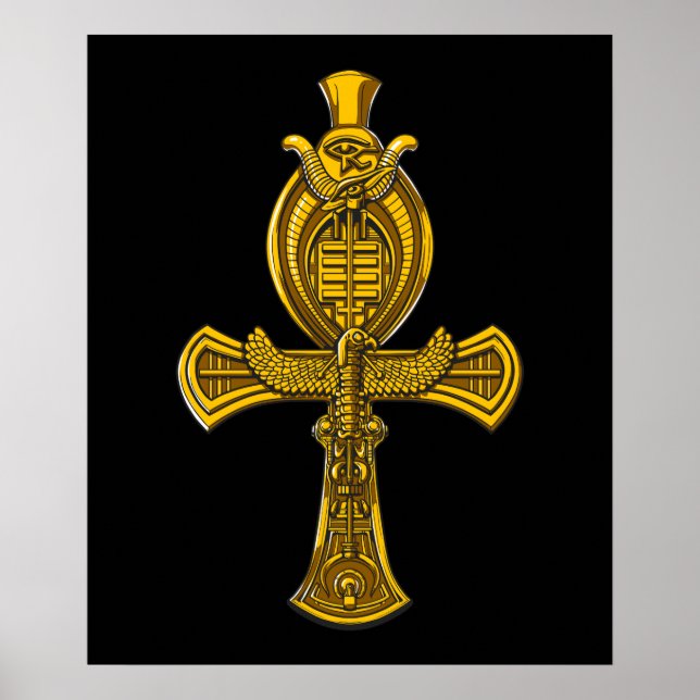 Poster Symbole antique égyptien sacré Ankh Eye Of Horus (Devant)