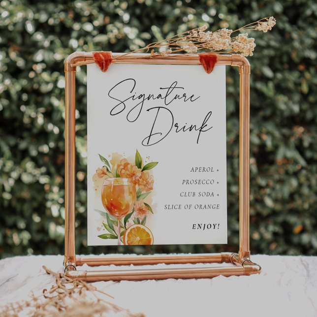 Poster Symbole Aperol Spritz Signature Fête des mariées b (Créateur téléchargé)