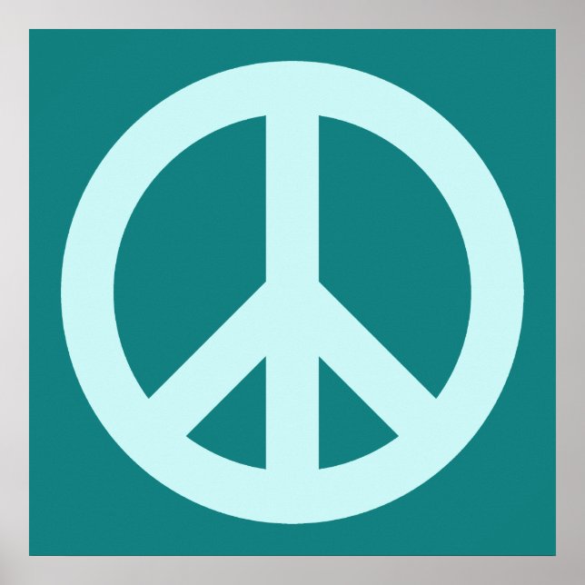 Poster Symbole Aqua et Paix Turquoise (Devant)