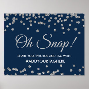 Poster Symbole Argent Faux Parties scintillant Confetti N