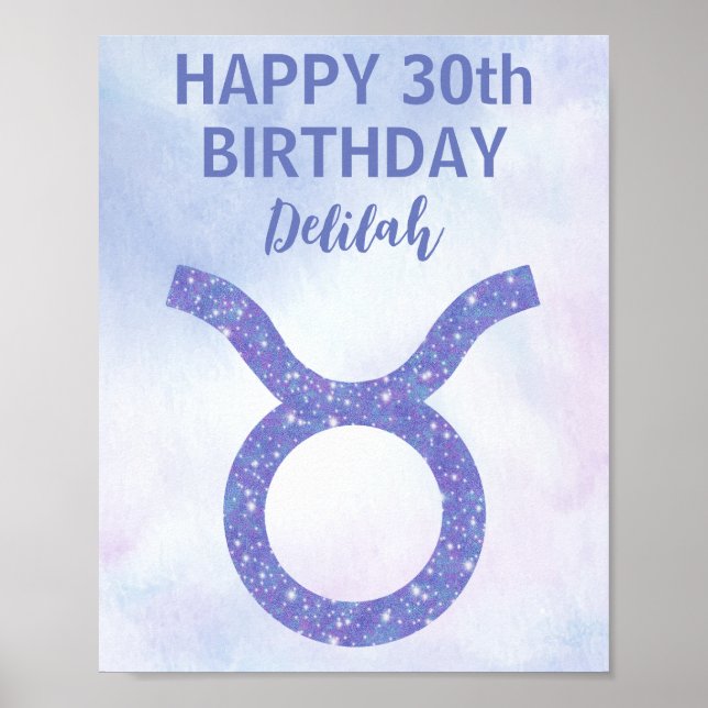Poster Symbole Astrologie Cute Taurus Symbole Personnalis (Devant)
