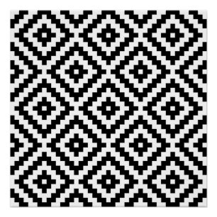 Poster Symbole aztèque bloc grand Ptn noir & blanc I