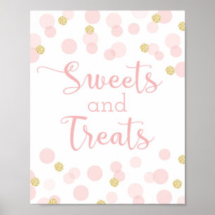 Poster Symbole Baby shower de Confetti en or roseTraiteme