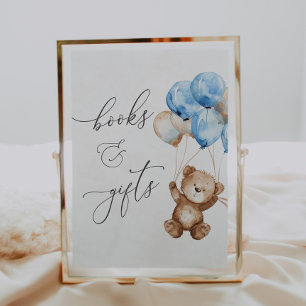 Poster Symbole Baby shower de l'ours bleu Teddy