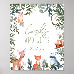 Poster Symbole Baby shower des cartes et cadeaux pour ani