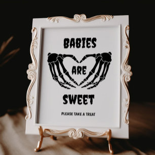 Poster Symbole Baby shower d'Halloween gothique