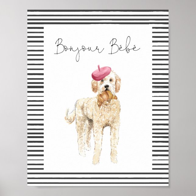 Poster SYMBOLE Baby shower Français Bonjour Bebe Paris (Devant)