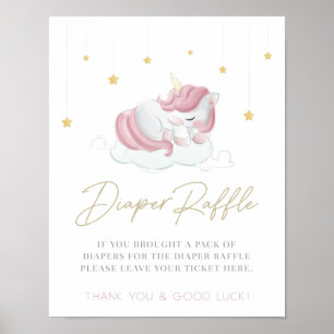Poster SYMBOLE Baby shower Unicorne Rose