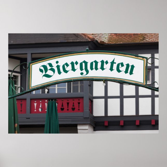 Poster Symbole Biergarten, Allemagne (Devant)