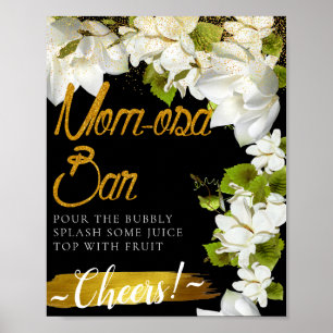 Poster Symbole blanc Jasmine Elegant barre Mimosa