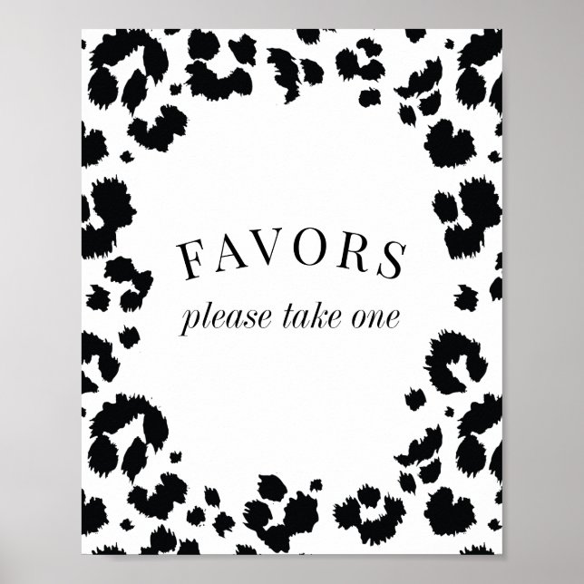 Poster Symbole blanc léopard sauvage des Faveurs (Devant)