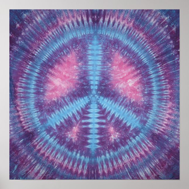 Poster SYMBOLE Bleu DE LA PAIX Tie Dye (Devant)