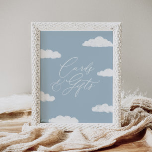 Poster Symbole Blue Cloud Neuf cartes Baby showers et cad