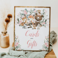 Symbole Blush Floral Woodland Animaux Cartes & Cad