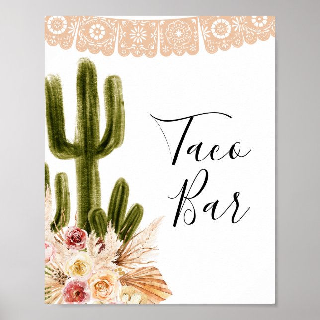 Poster Symbole Boho Cactus Taco Bar Taco à propos de l'am (Devant)
