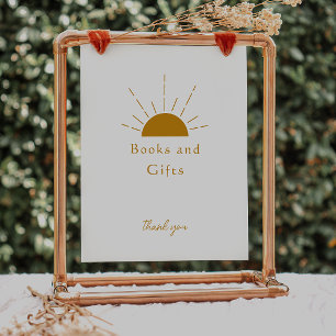Poster Symbole Boho Sunshine Baby shower Livres et Cadeau