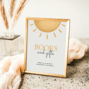 Poster Symbole Boho Sunshine Baby shower Livres et Cadeau