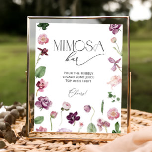 Poster Symbole Botanique Mimosa Bar Boisson