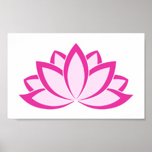 Poster Symbole bouddhiste rose d'origine Fleur Lotus