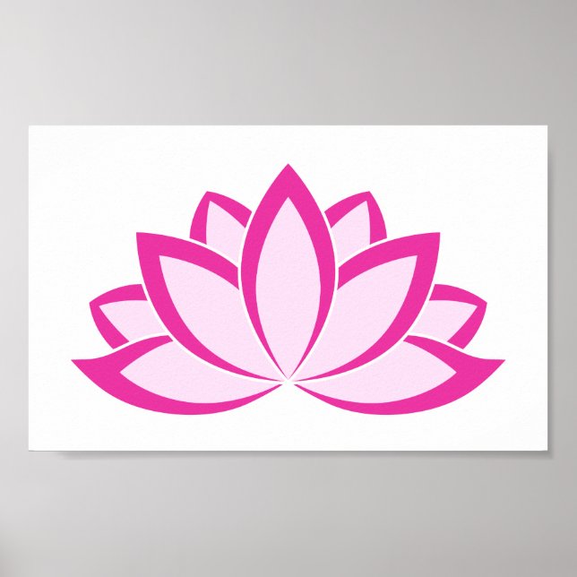 Poster Symbole bouddhiste rose d'origine Fleur Lotus (Devant)