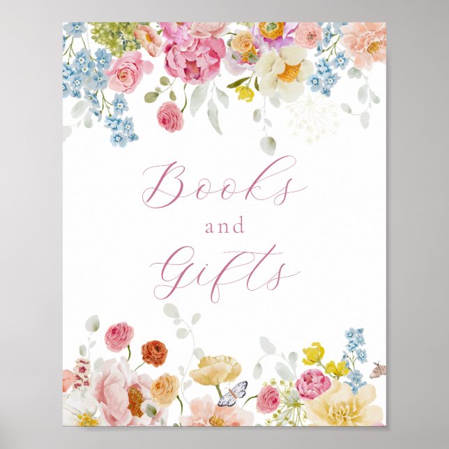 Poster Symbole Bright Pretty Flowers Livres et cadeaux (Devant)